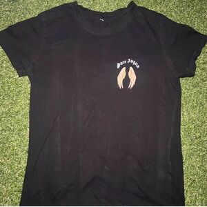 Black Tee with Angel Wings Graphic